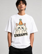 Unhappy Birthday Cat - White