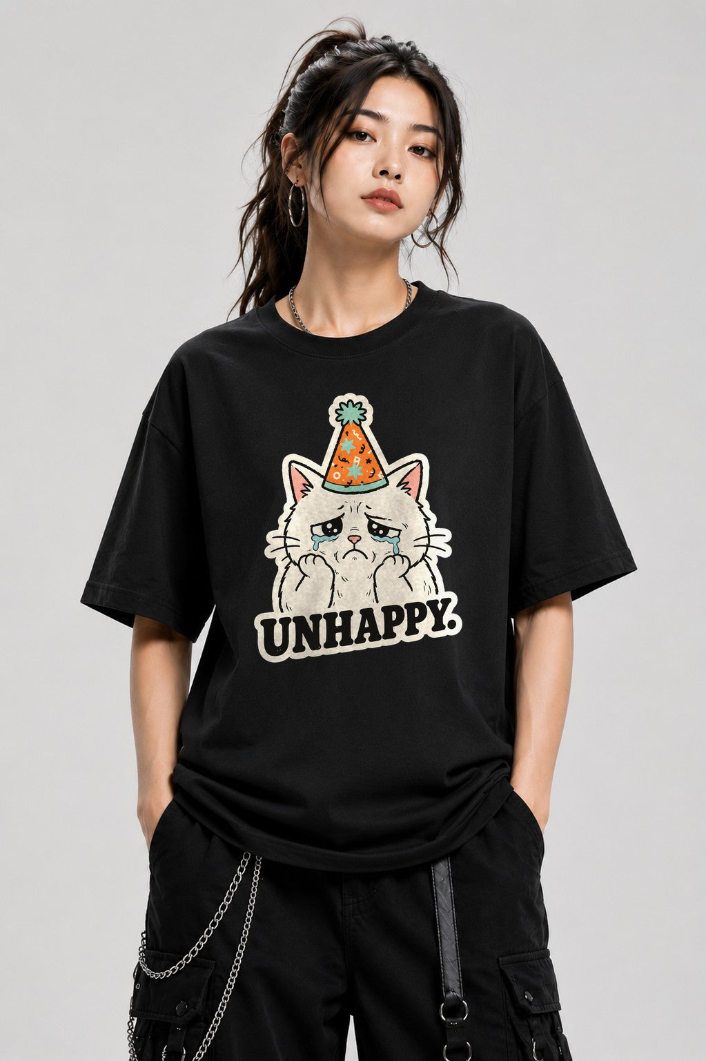 Unhappy Birthday Cat - Black