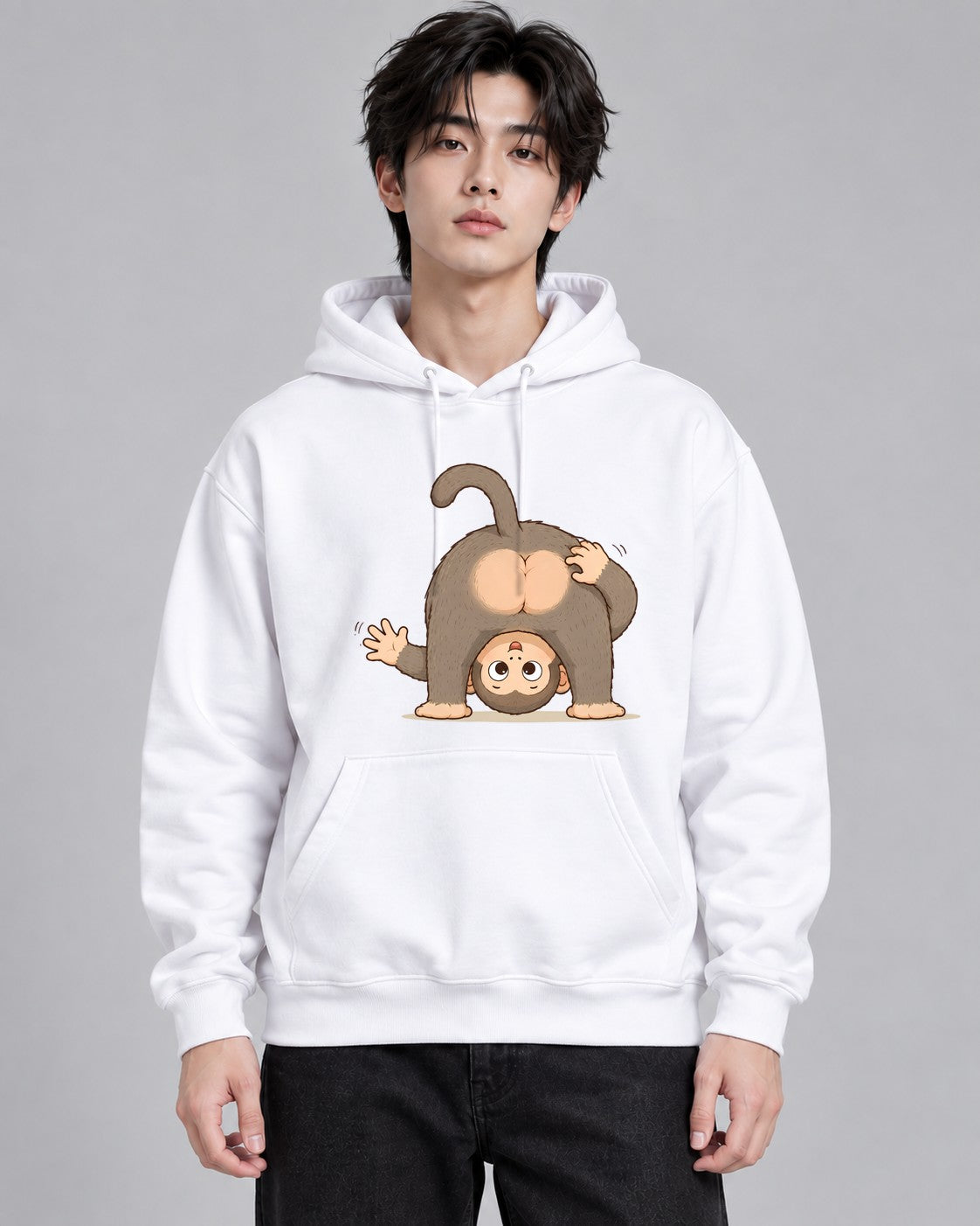 Upside Down Monkey - White