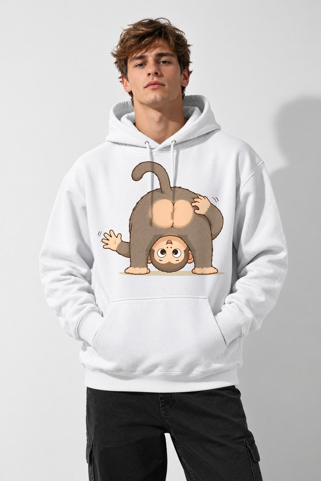 Upside Down Monkey - White