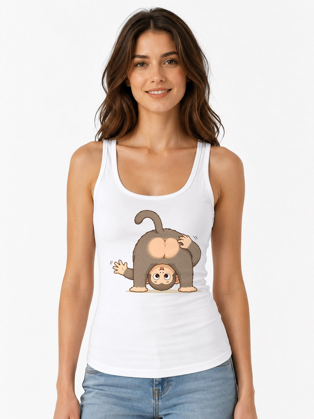 Upside Down Monkey - White
