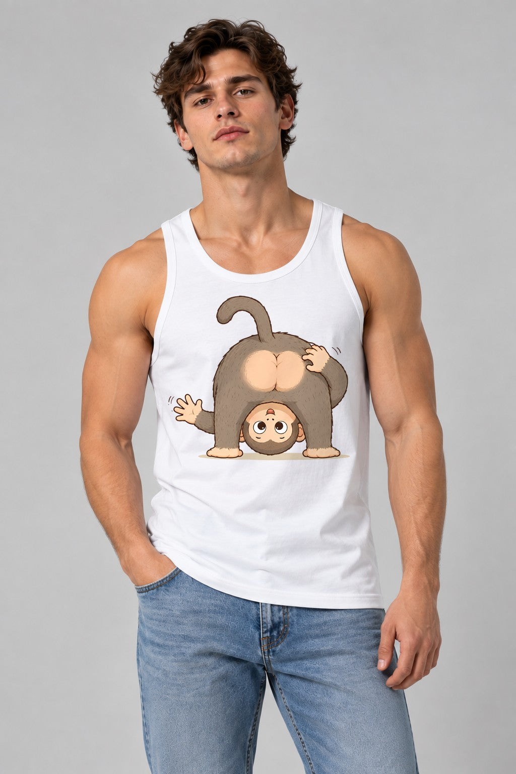 Upside Down Monkey - White