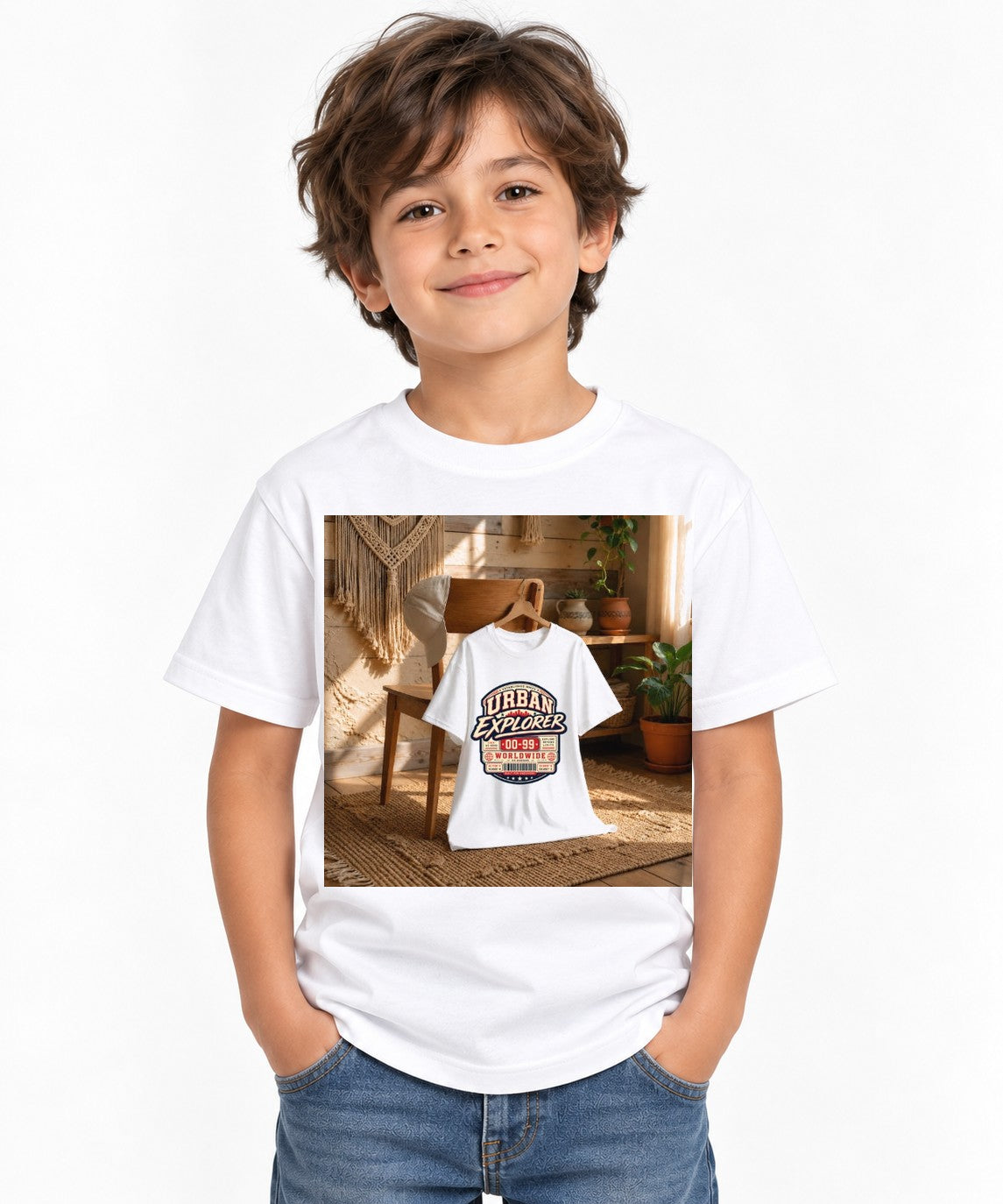 Urban Explorer Worldwide Vintage Typography Streetwear Graphic - White