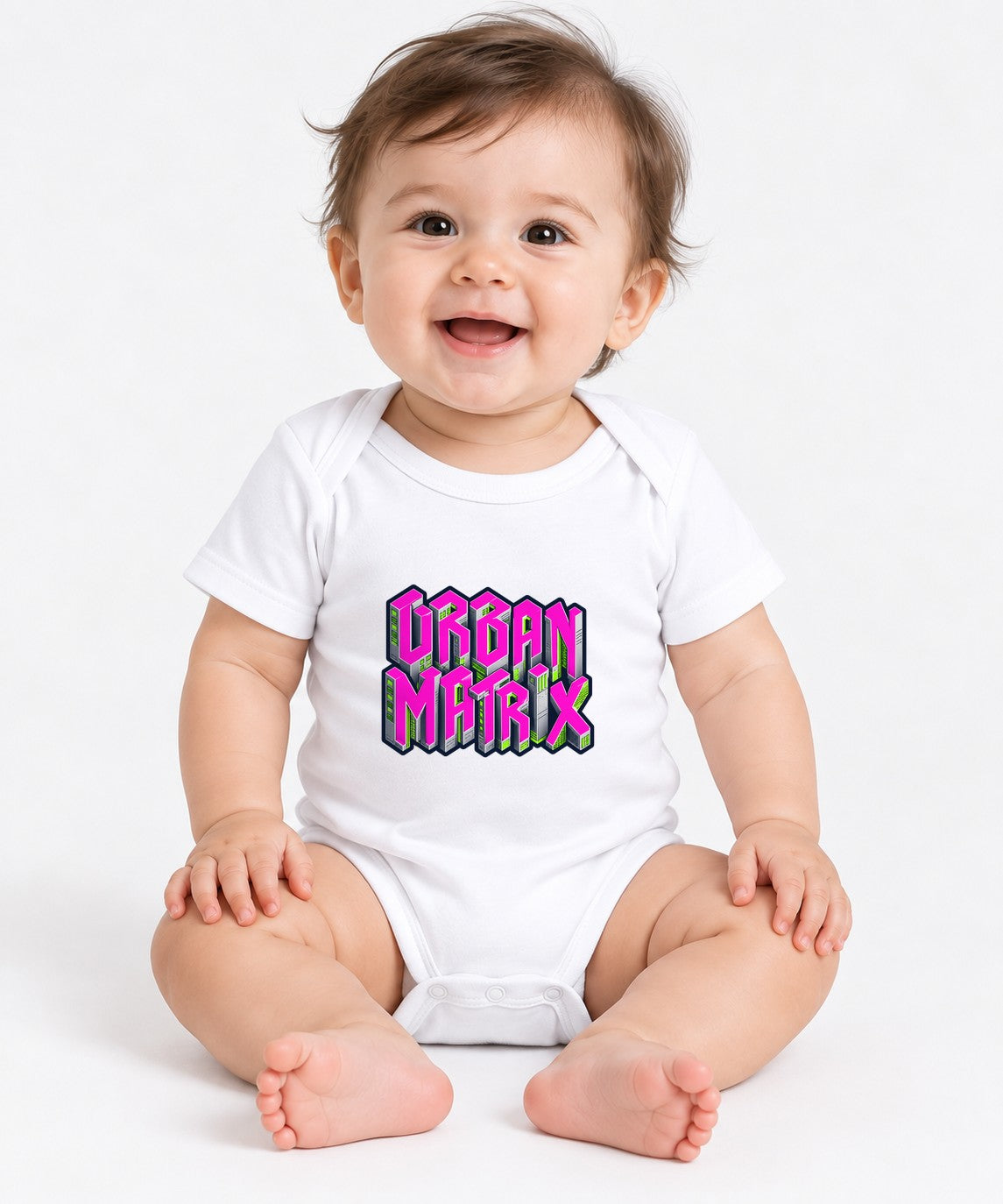 Urban Matrix Isometric City Tee - Cyberpunk Vaporwave Style - White