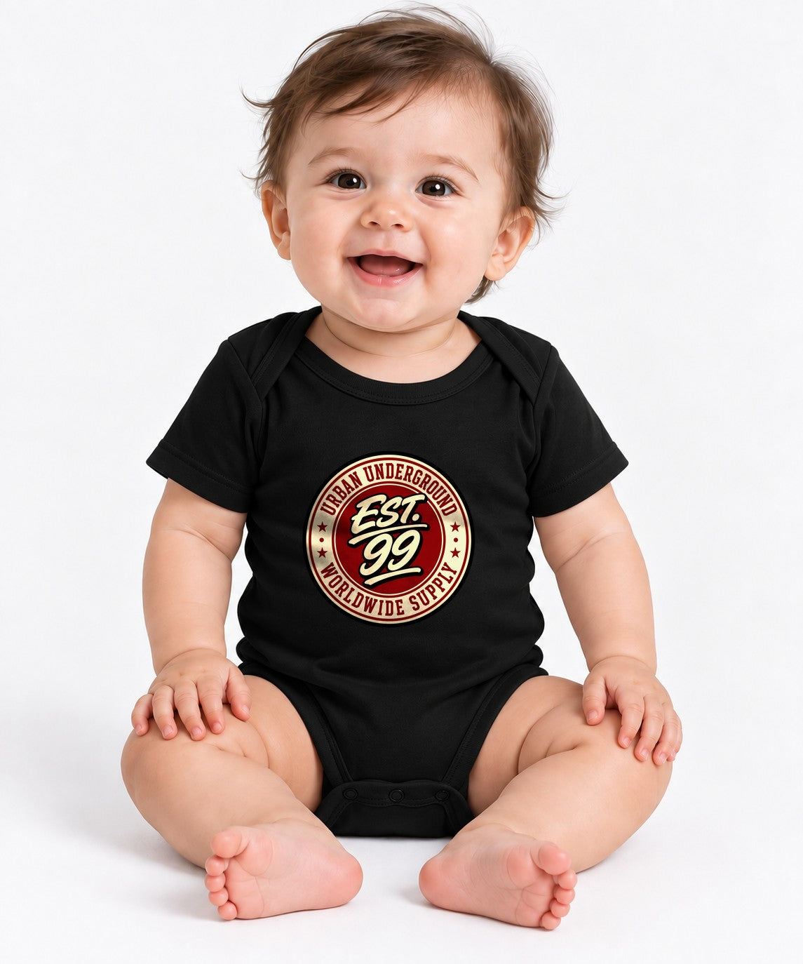 Urban Underground Badge Vintage Streetwear Graphic Tee - Black