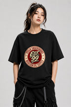 Urban Underground Badge Vintage Streetwear Graphic Tee - Black