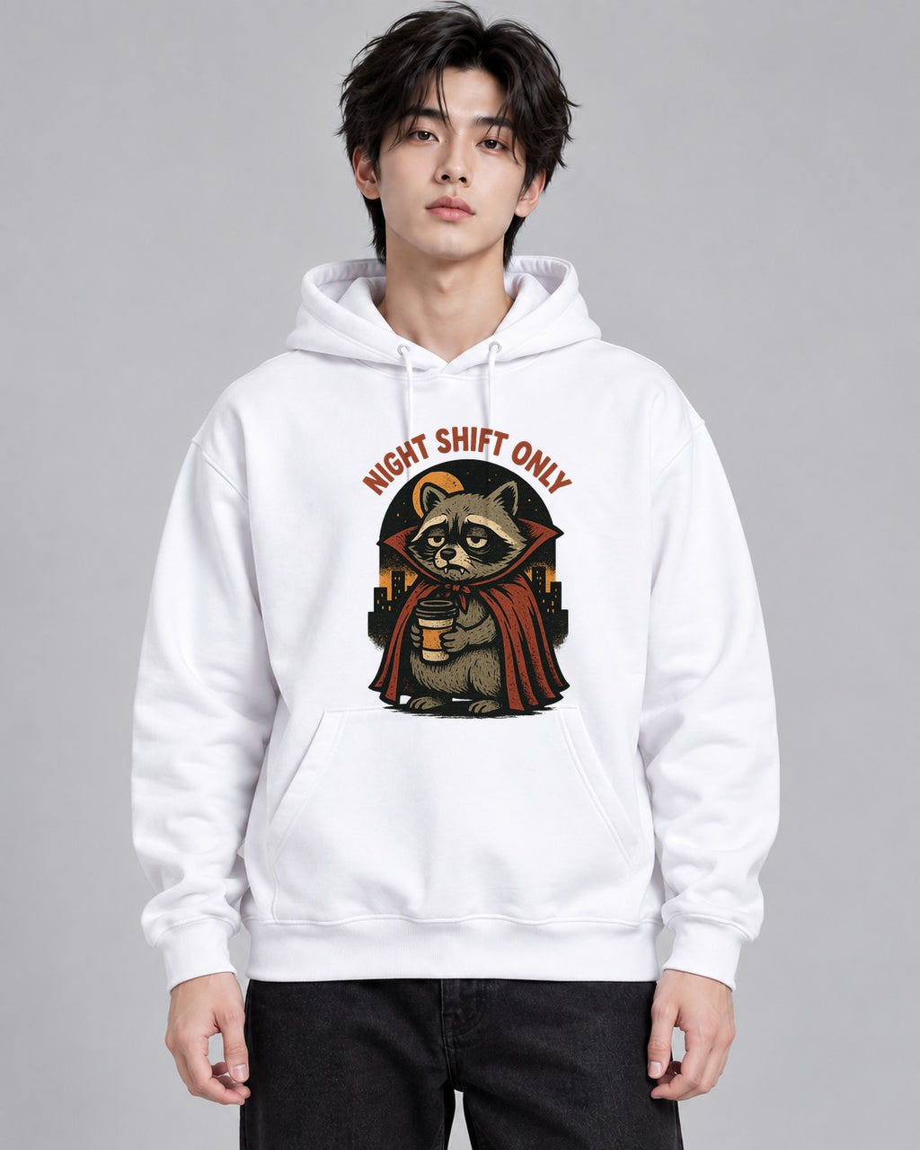 Vampire Cape Raccoon - White