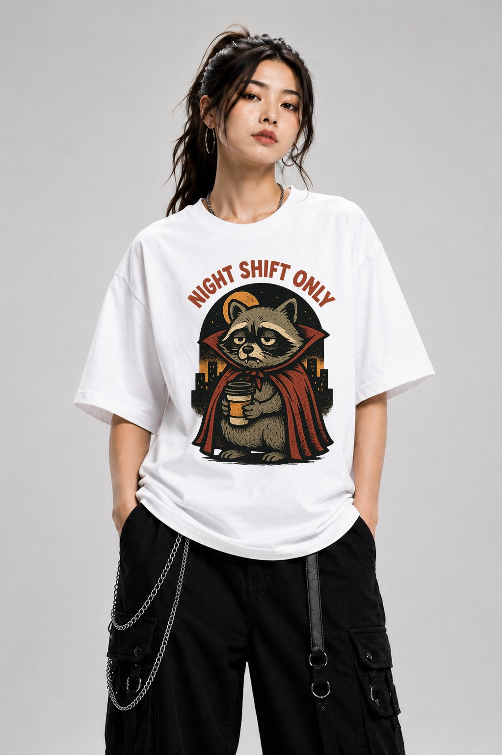 Vampire Cape Raccoon - White