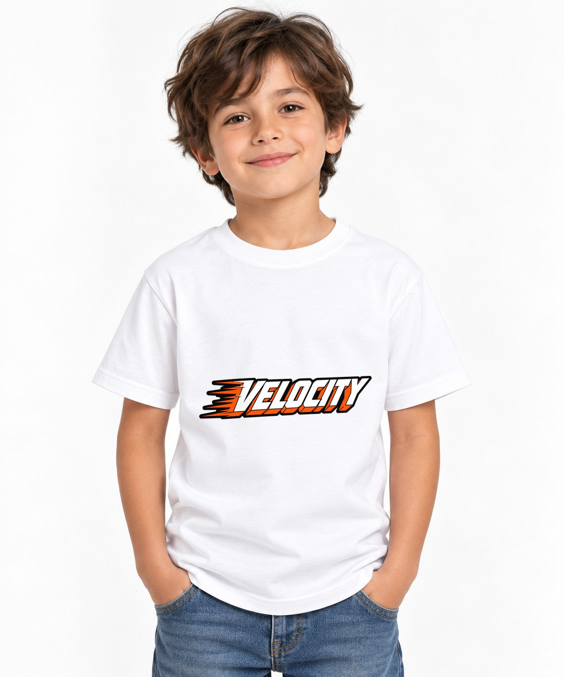 Velocity Speed Motion Graphic Tee - Racing Typography Design - White