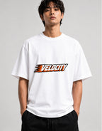 Velocity Speed Motion Graphic Tee - Racing Typography Design - White