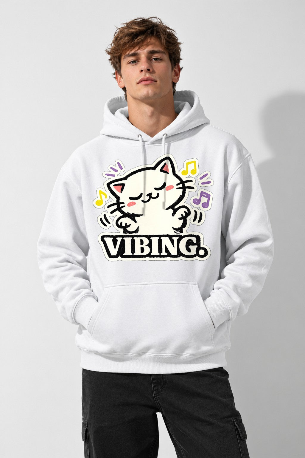 Vibing Cat - White