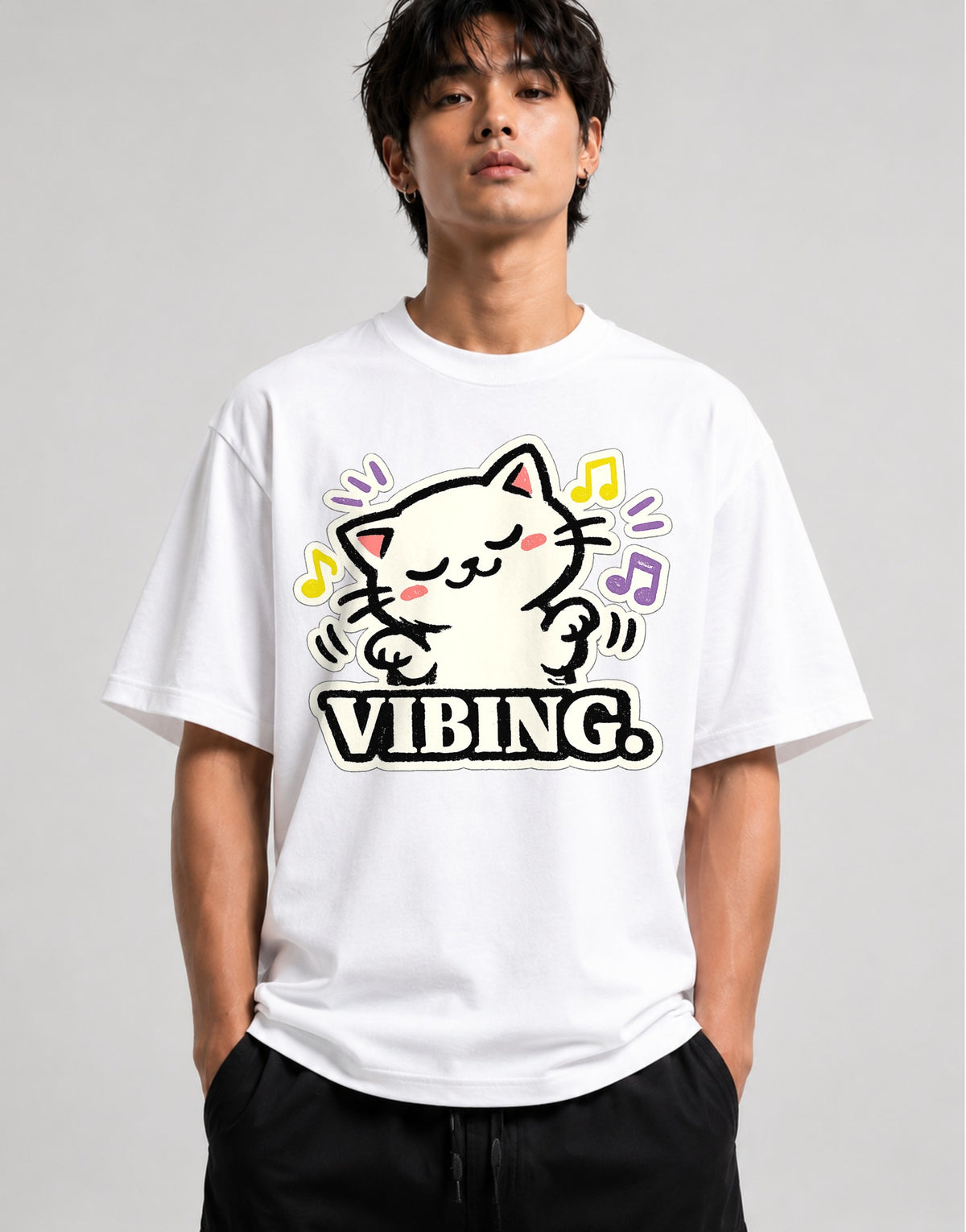 Vibing Cat - White