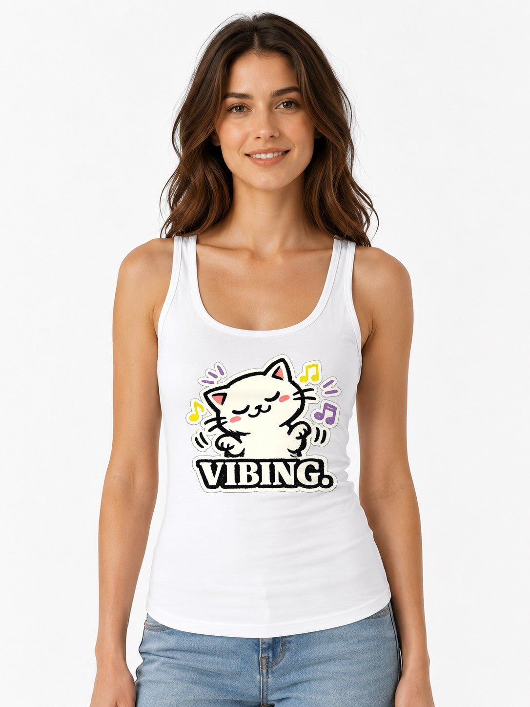 Vibing Cat - White
