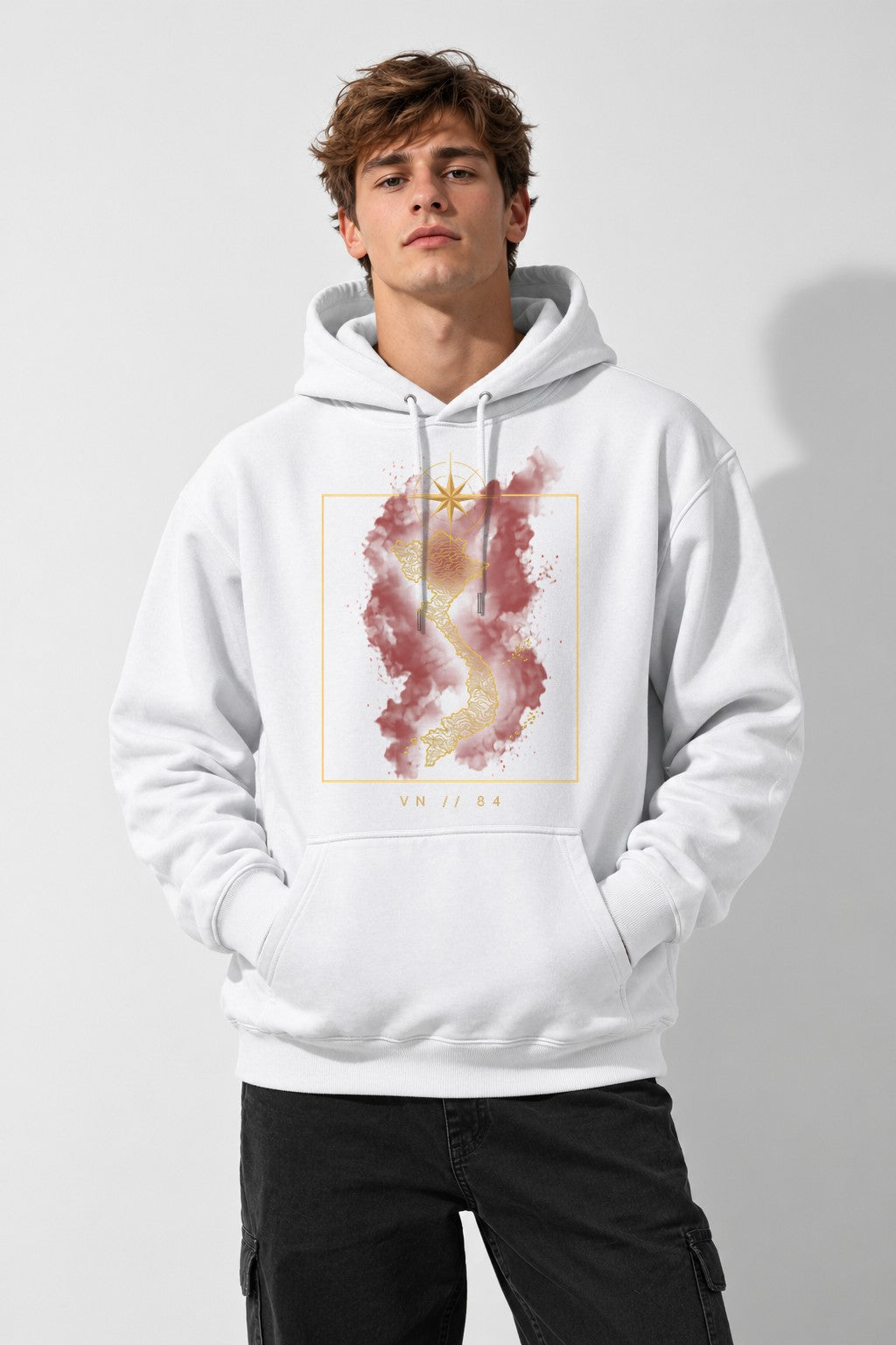 Vietnam Golden Map - White