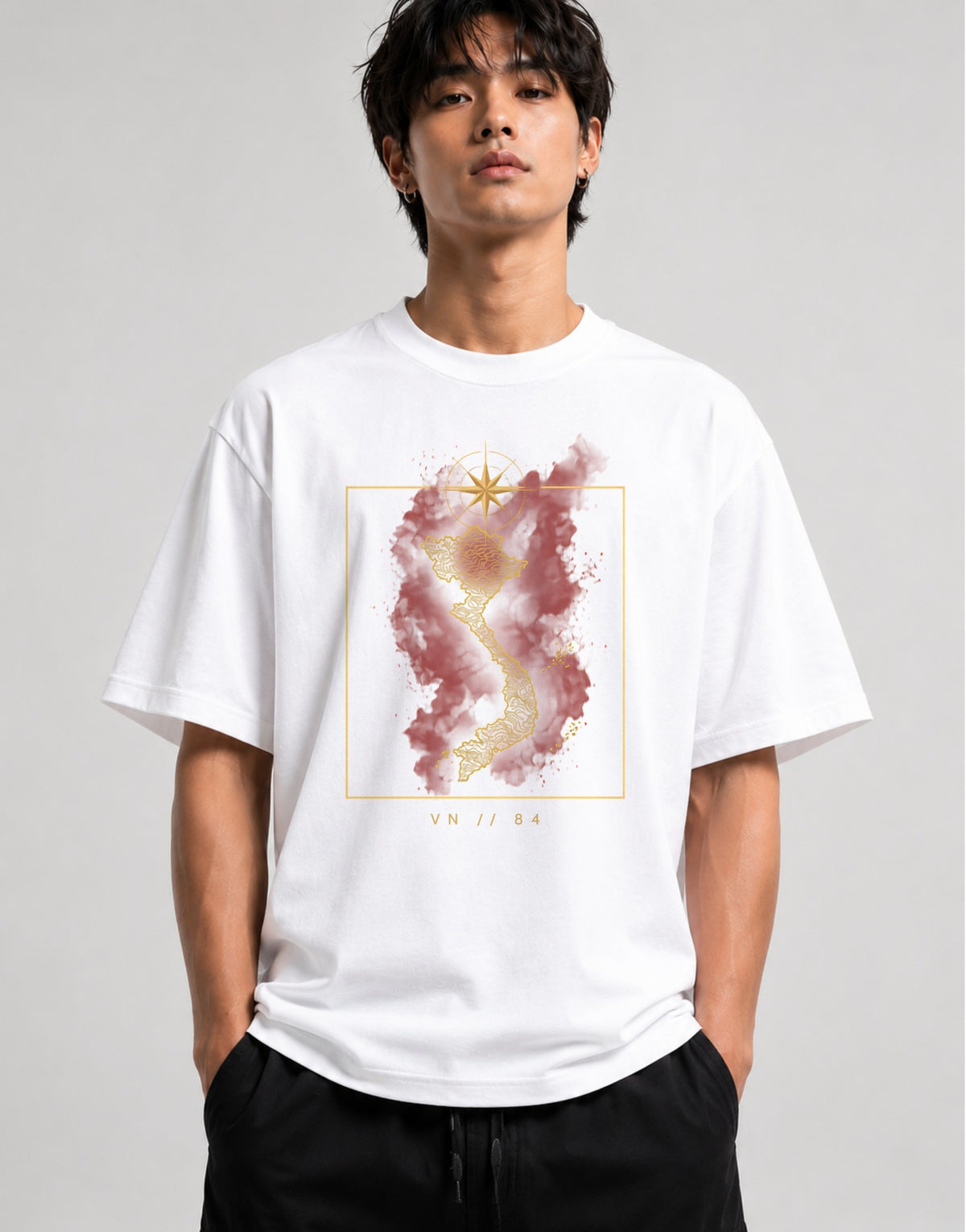Vietnam Golden Map - White