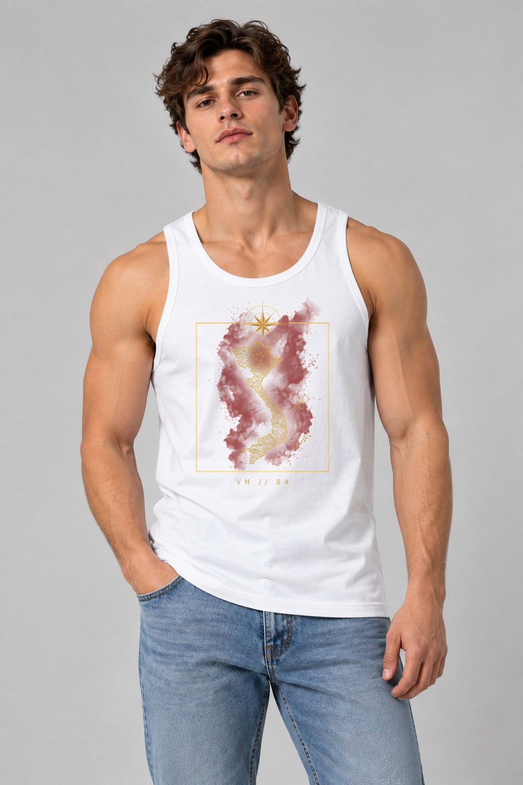 Vietnam Golden Map - White