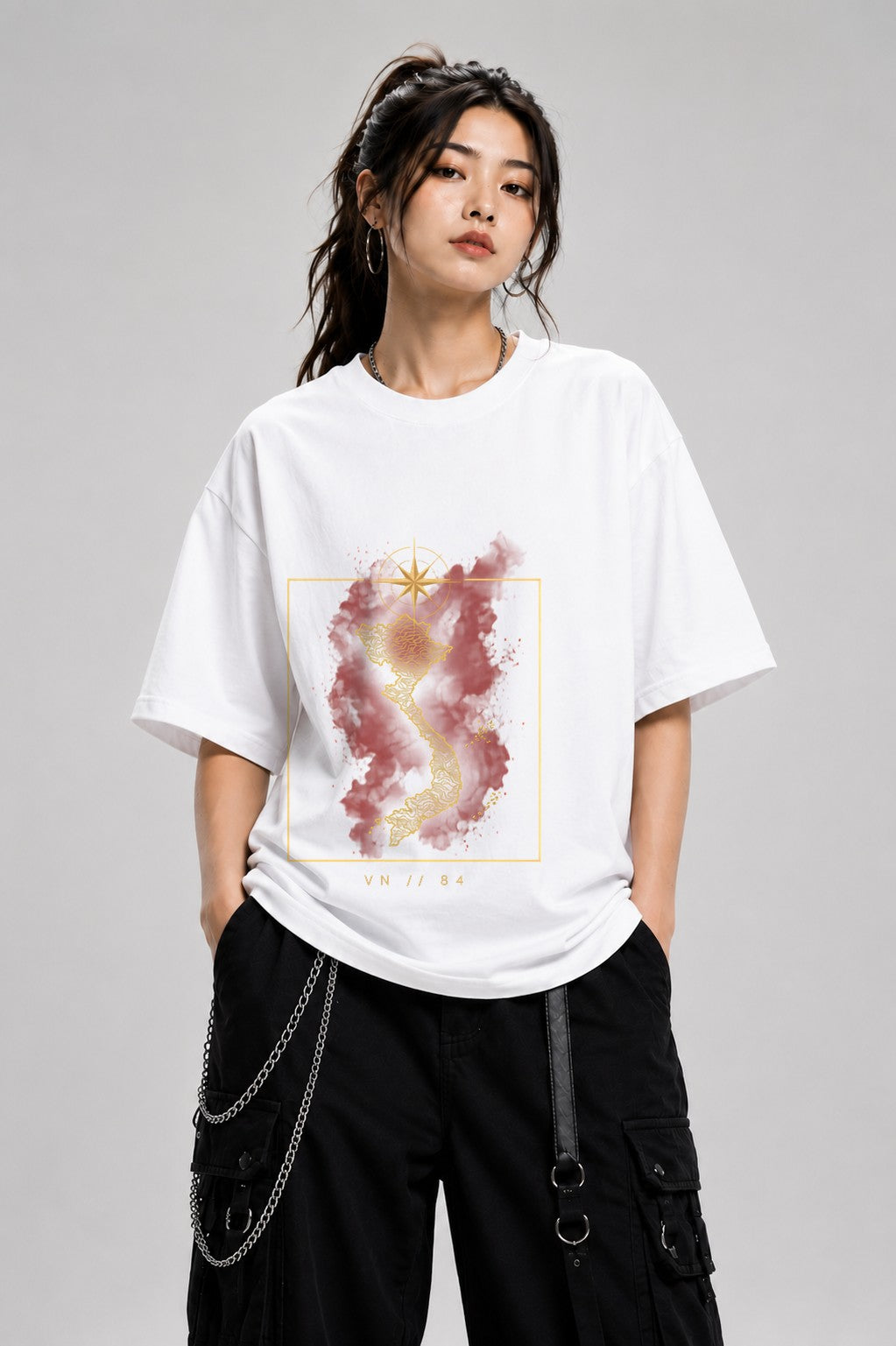 Vietnam Golden Map - White