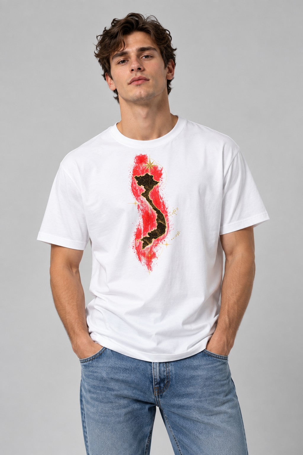 Vietnam Watercolor Map - White