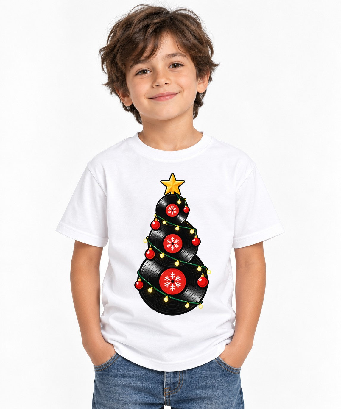 Vinyl Record Christmas Tree - White