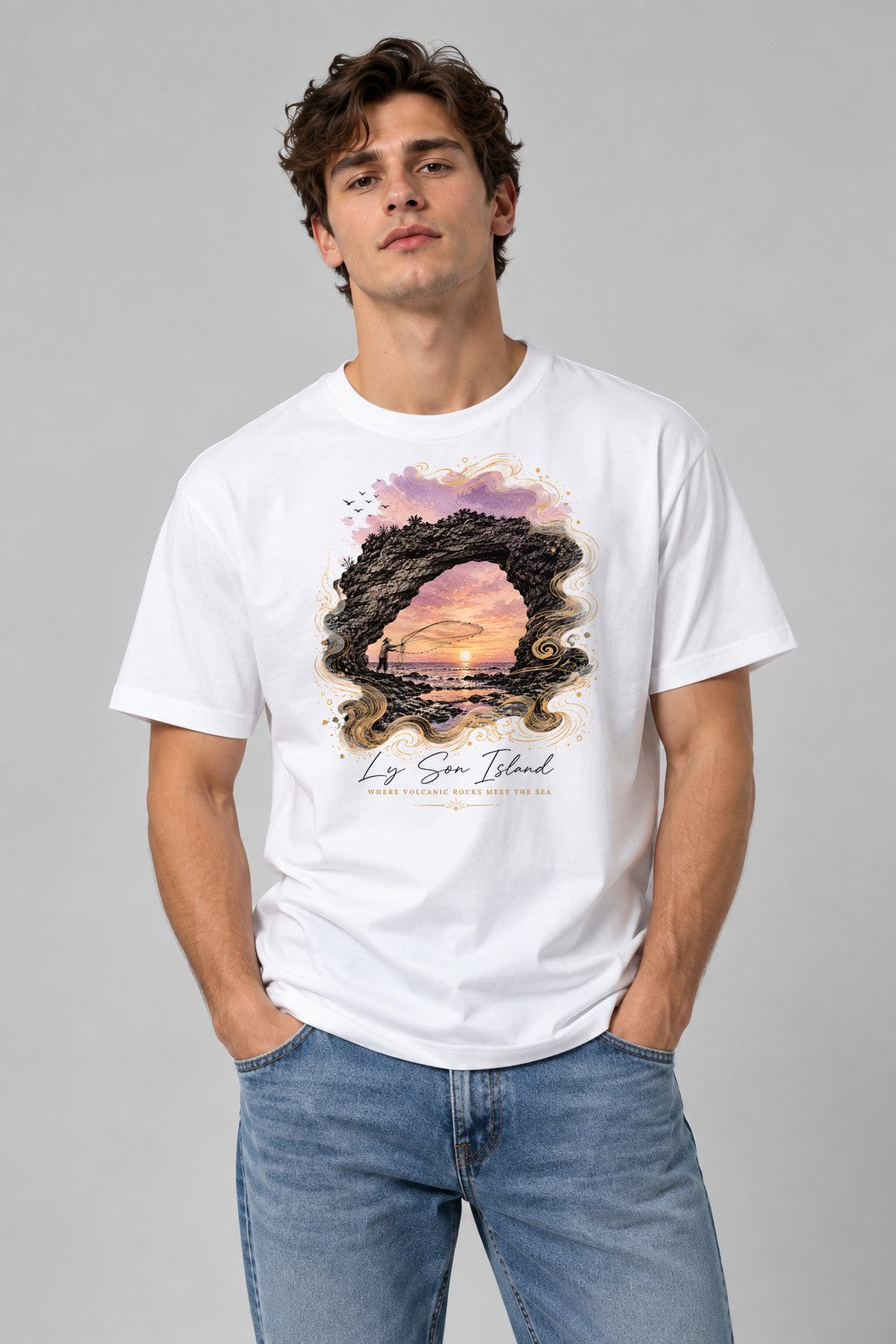 Volcanic Arch Sunset - White