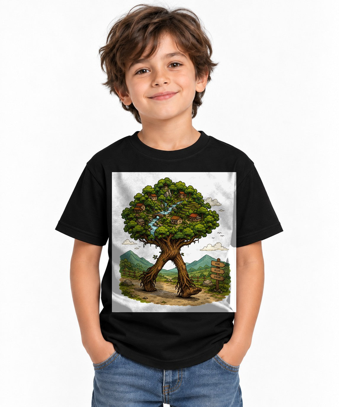Walking Village Tree - Black