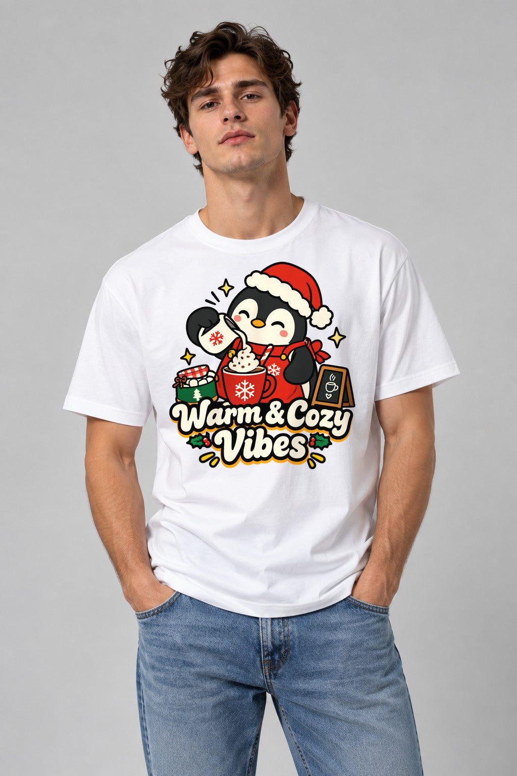 Warm Cozy Vibes Penguin - White