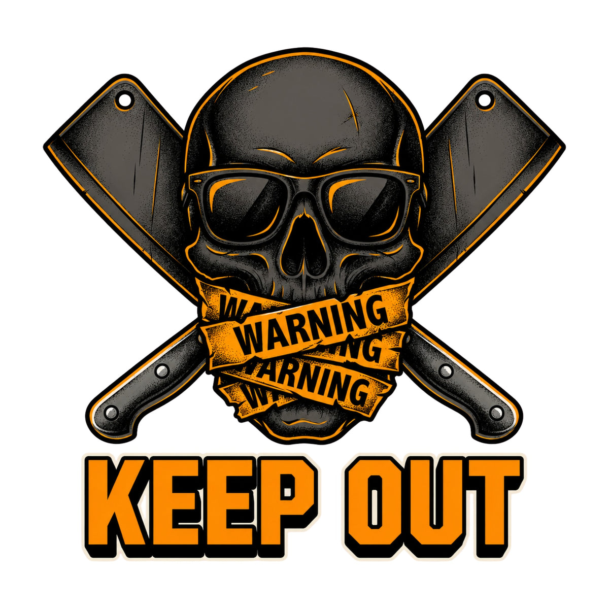 Warning Keep Out Skull