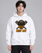 Warning Keep Out Skull - White