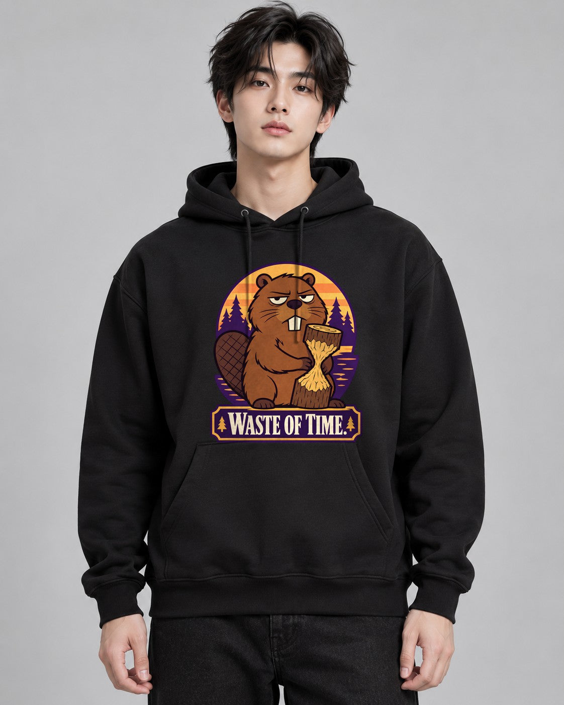 Waste of Time Beaver - Black