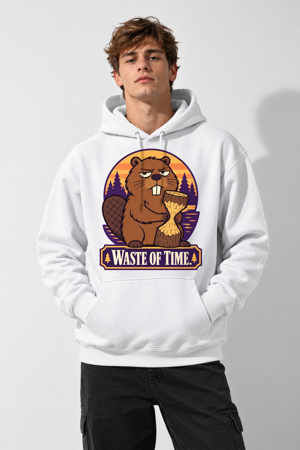 Waste of Time Beaver - White