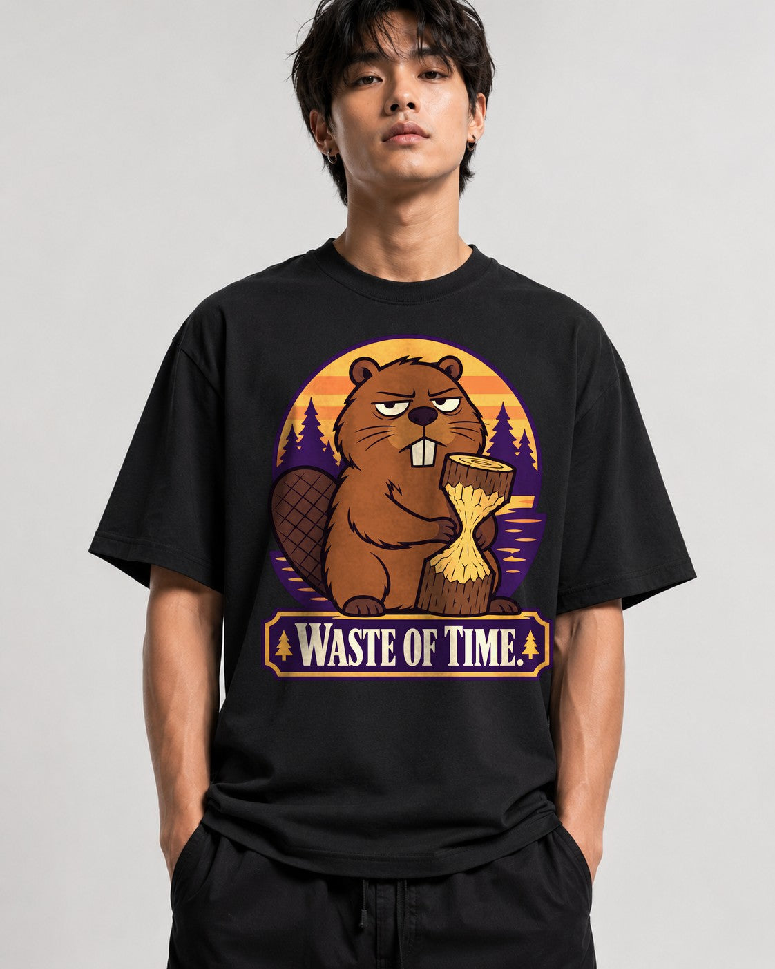 Waste of Time Beaver - Black