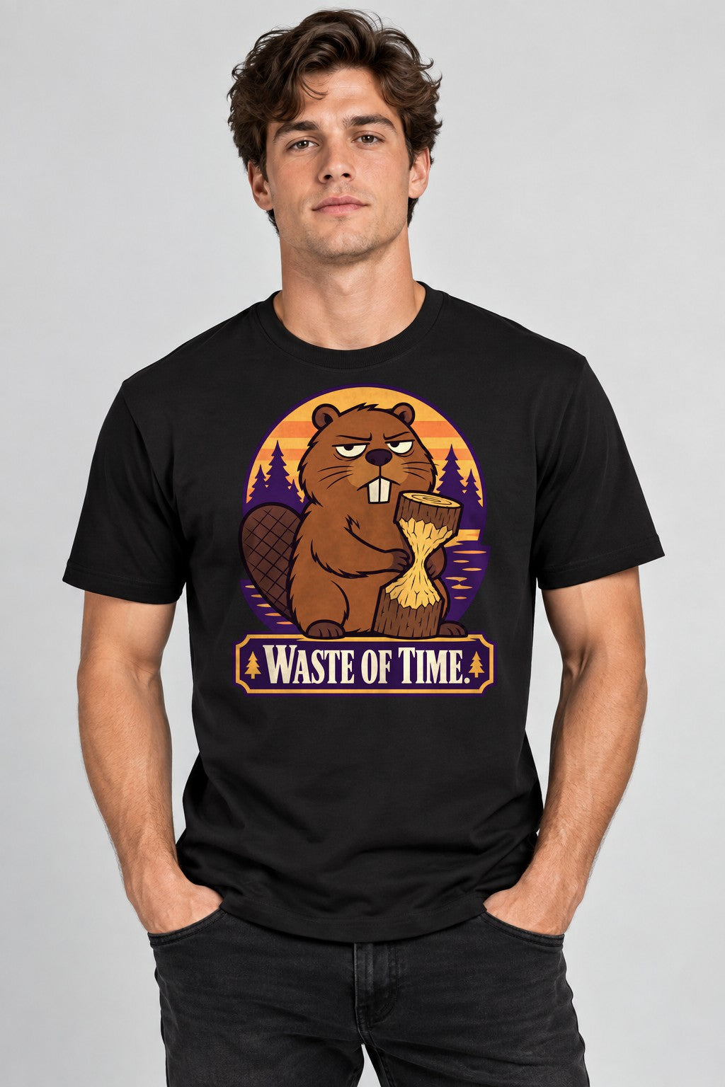 Waste of Time Beaver - Black