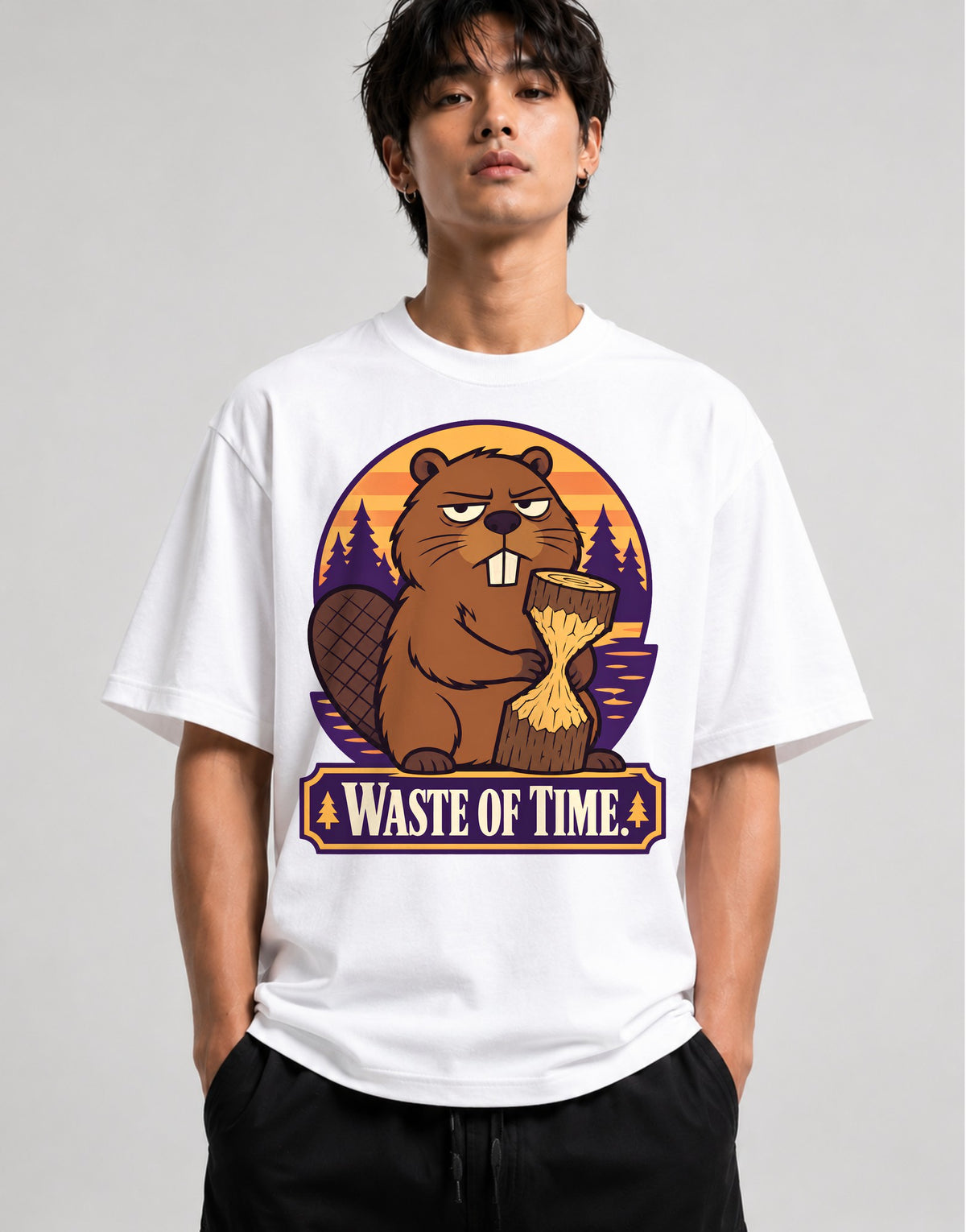 Waste of Time Beaver - White
