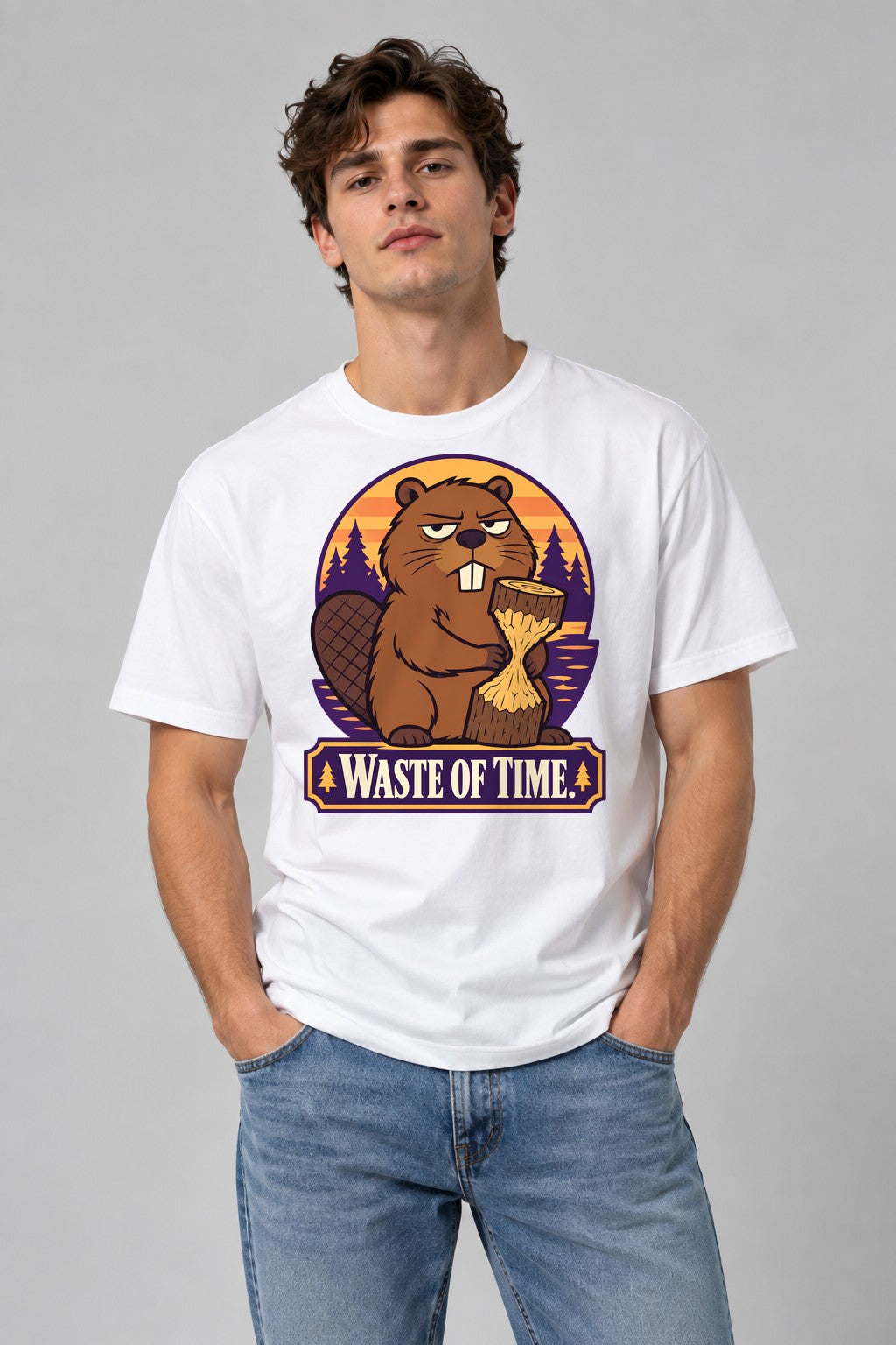 Waste of Time Beaver - White