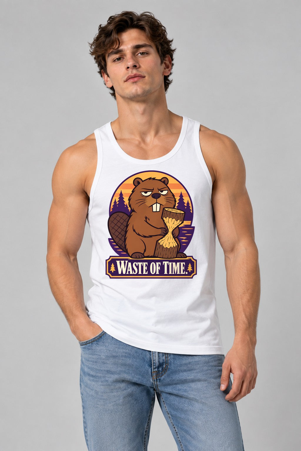 Waste of Time Beaver - White