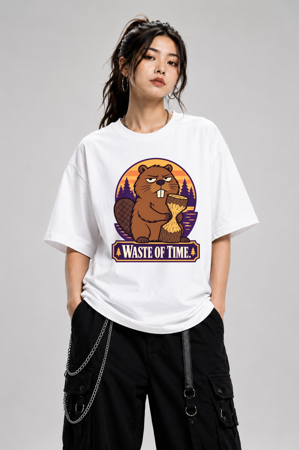 Waste of Time Beaver - White