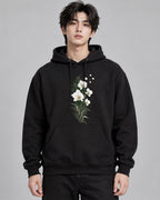 Watercolor Orchid Bloom - Black