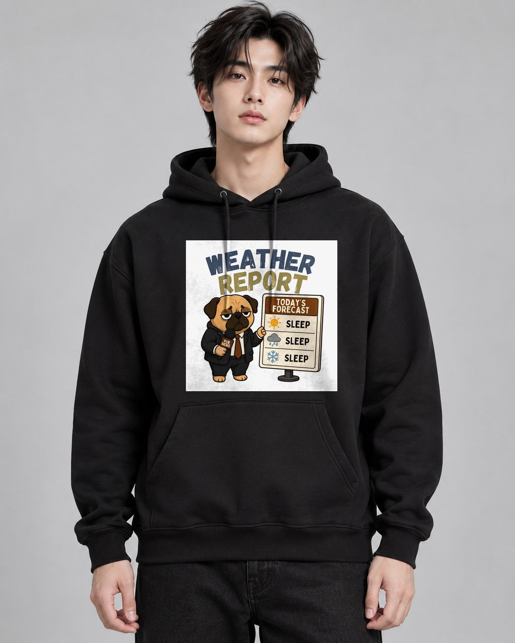 Weather Report Forecast Sleep Lazy P - Black