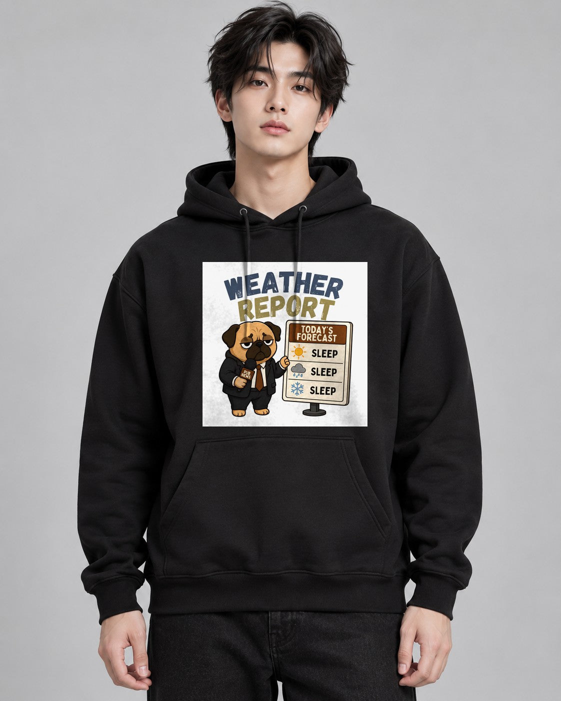 Weather Report Forecast Sleep Lazy P - Black