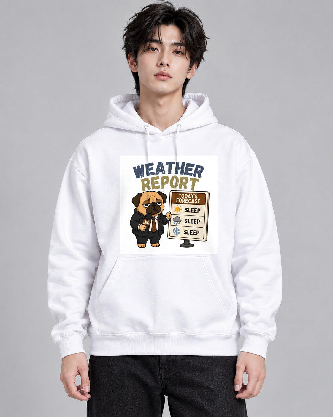 Weather Report Forecast Sleep Lazy P - White