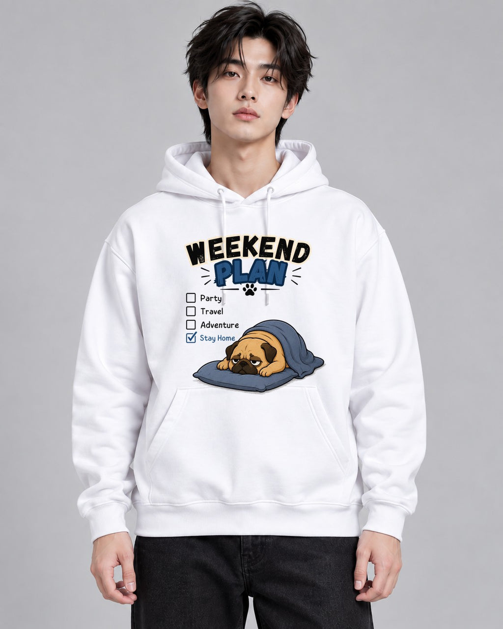 Weekend Plan Stay Home Funny Lazy Pu - White