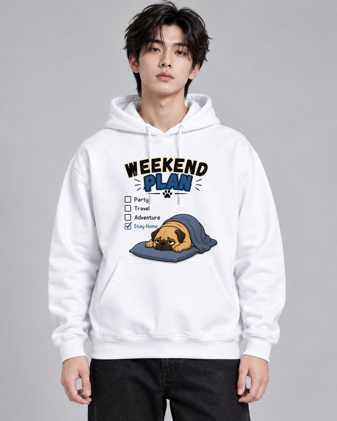 Weekend Plan Stay Home Funny Lazy Pu - White