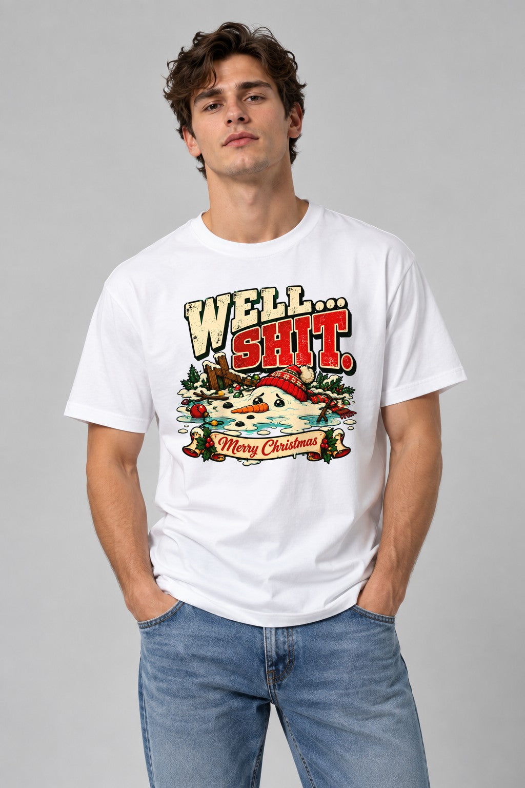 Well Shit Snowman - White