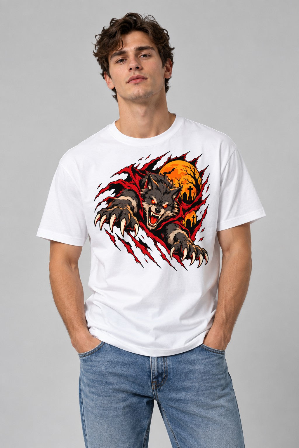 Werewolf Moon Rising - White