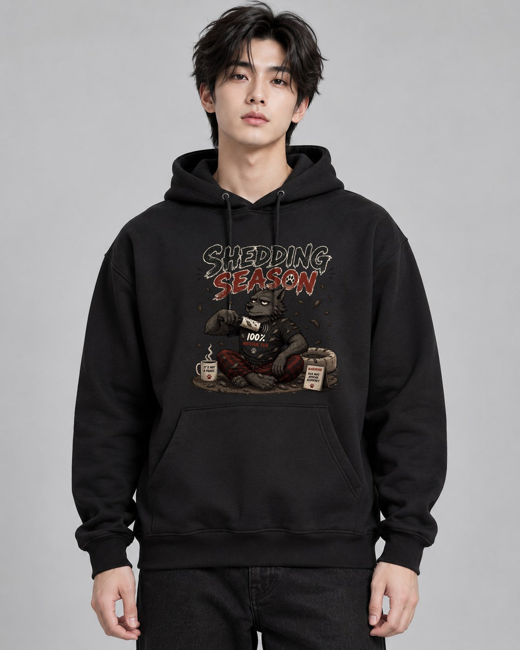 Werewolf Shedding Season Natural Fur - Black