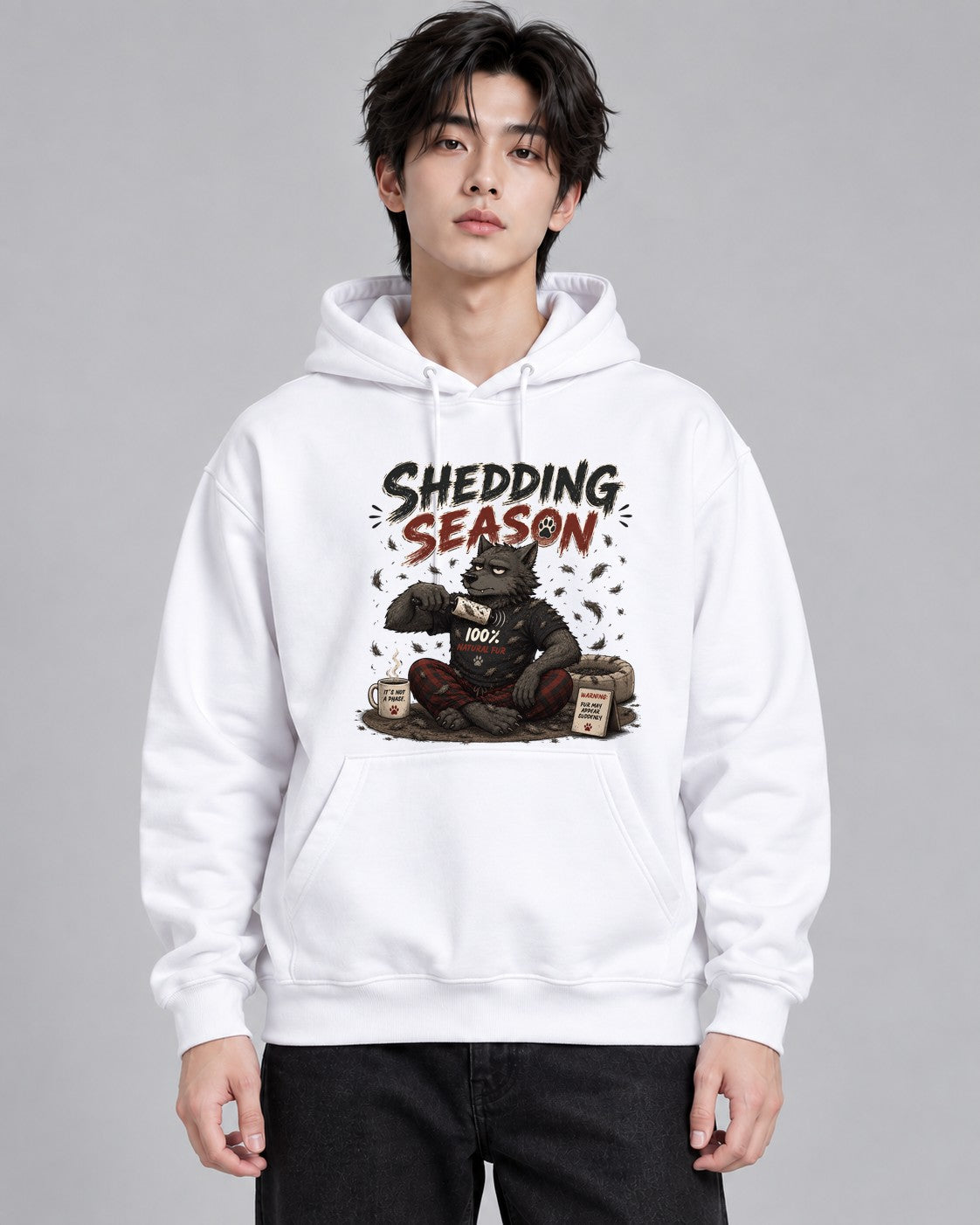 Werewolf Shedding Season Natural Fur - White