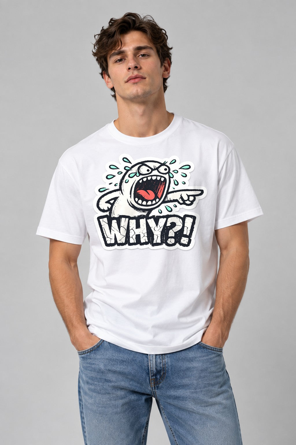 Why Crying Character - White