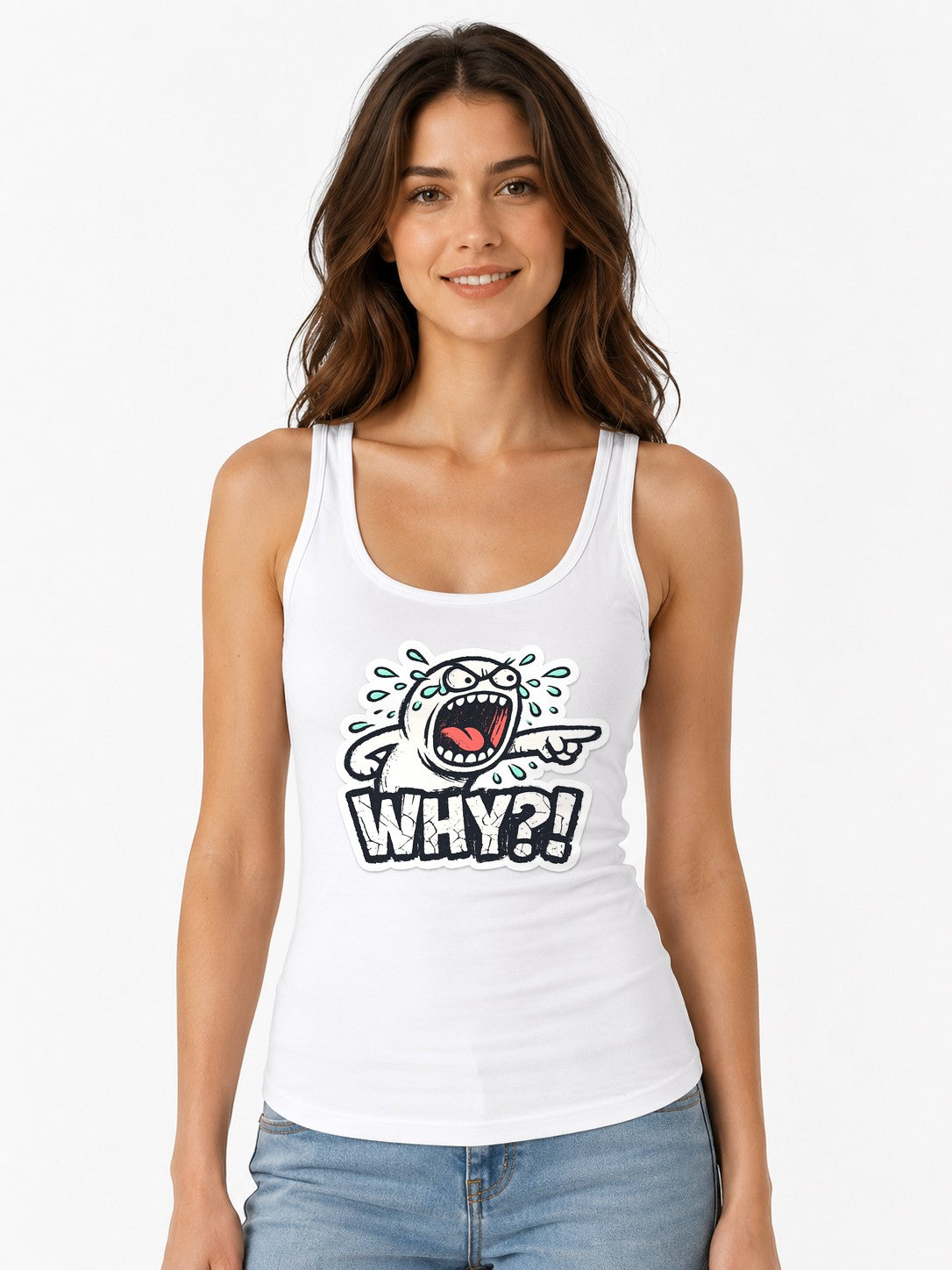 Why Crying Character - White