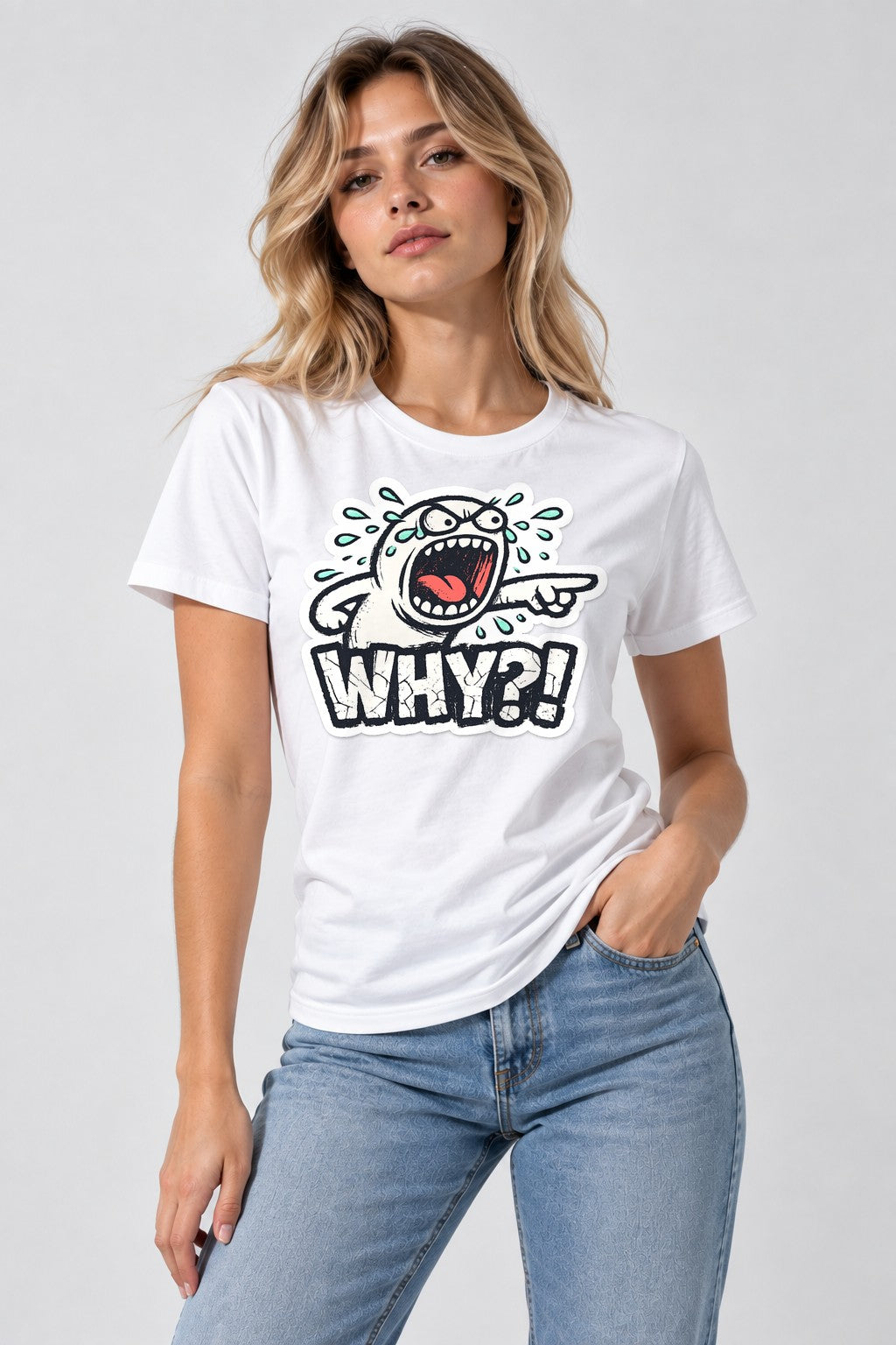 Why Crying Character - White