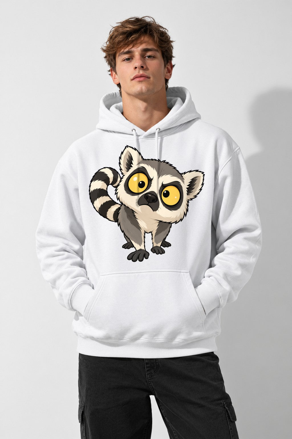 Wide Eyed Lemur - White